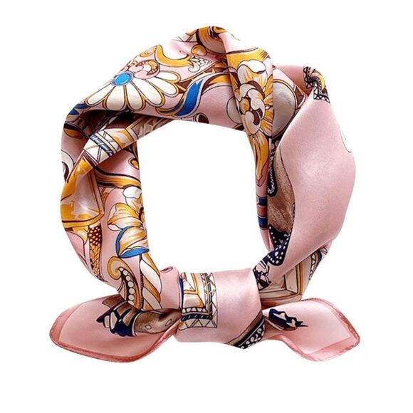 Classic Pink Mulberry Silk Neck Scarf main image 4